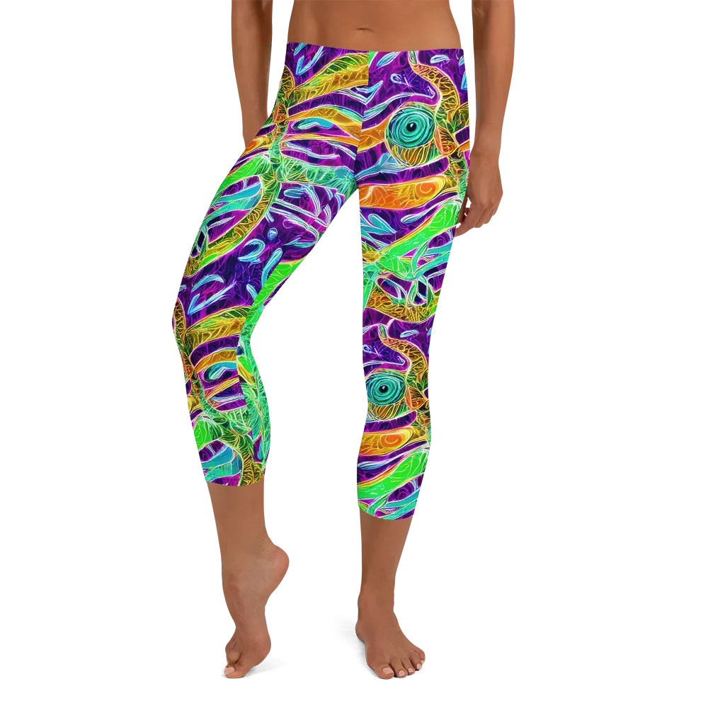 Chromatic Tropics on Capri Leggings — Front