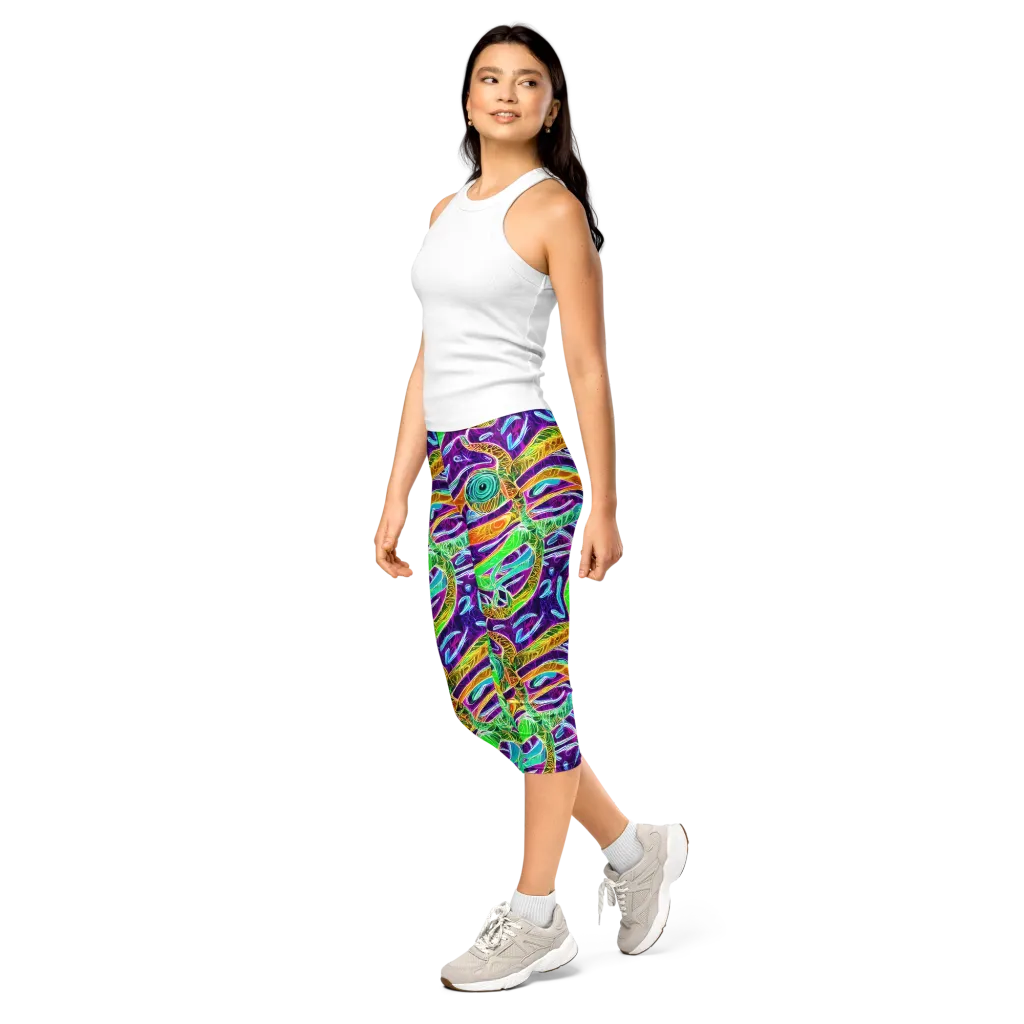 Chromatic Tropics on Capri Leggings — Left Front