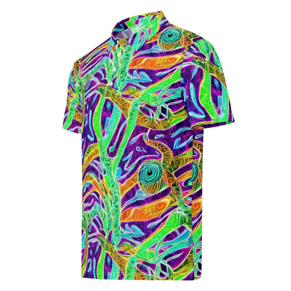 Chromatic Tropics on Men's Slim Fit Polo Shirt — Left Front