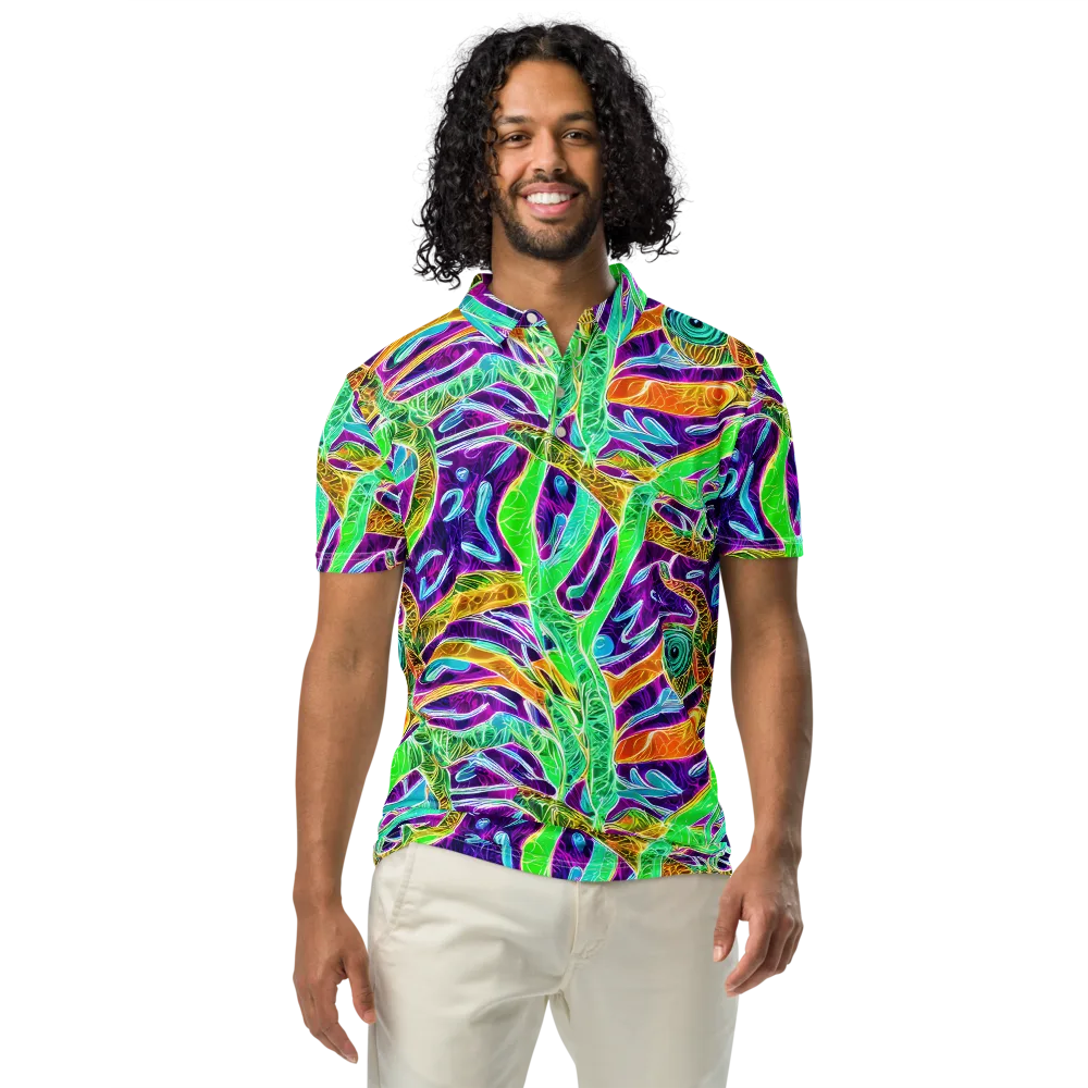 Chromatic Tropics on Men's Slim Fit Polo Shirt — Front