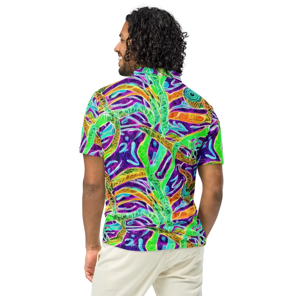 Chromatic Tropics on Men's Slim Fit Polo Shirt — Back