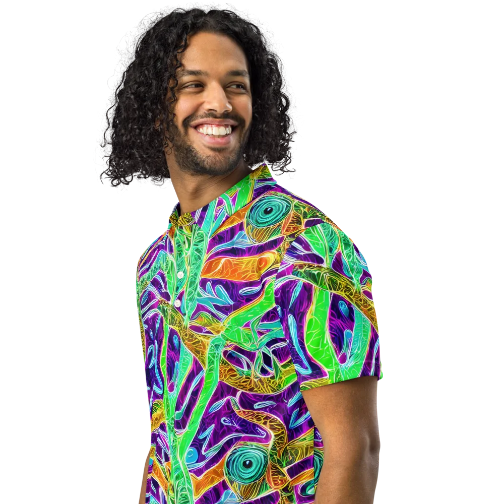 Chromatic Tropics on Men's Slim Fit Polo Shirt — Left Front