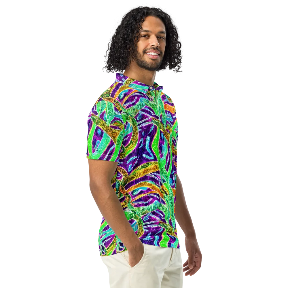 Chromatic Tropics on Men's Slim Fit Polo Shirt — Right Front