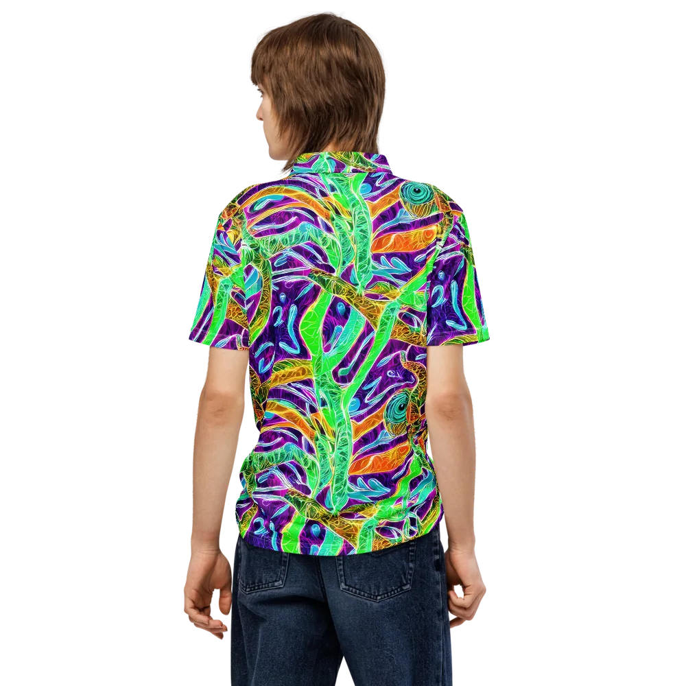 Chromatic Tropics on Men's Slim Fit Polo Shirt — Back