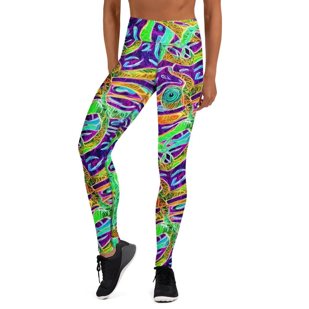 Chromatic Tropics on Yoga Leggings — Front