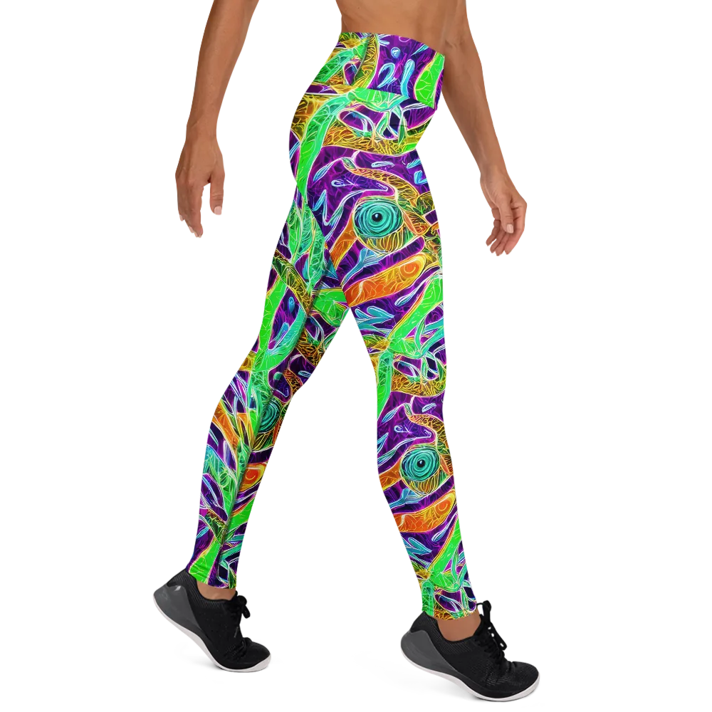 Chromatic Tropics on Yoga Leggings — Right