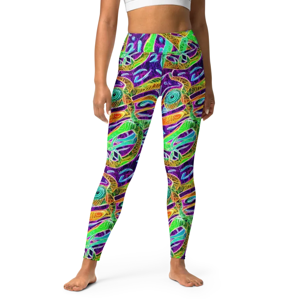 Chromatic Tropics on Yoga Leggings — Front