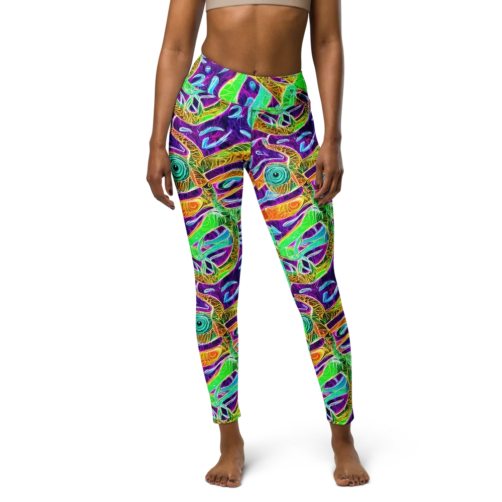 Chromatic Tropics on Yoga Leggings — Front