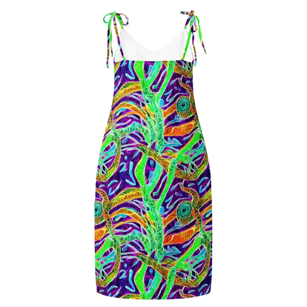 Chromatic Tropics on Slip Dress — Back