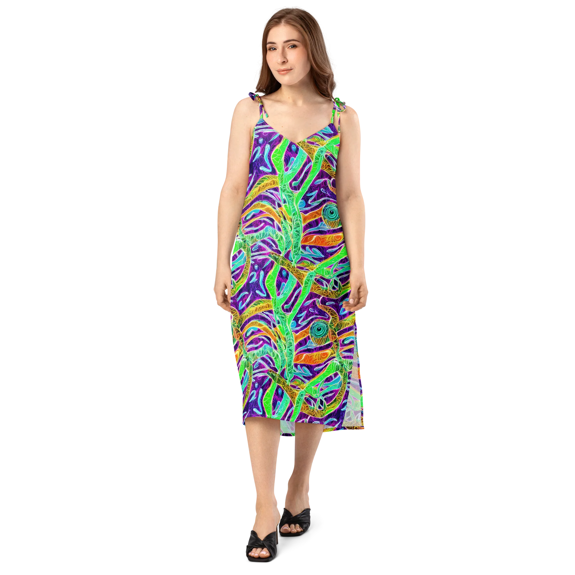 Chromatic Tropics on Slip Dress — Front