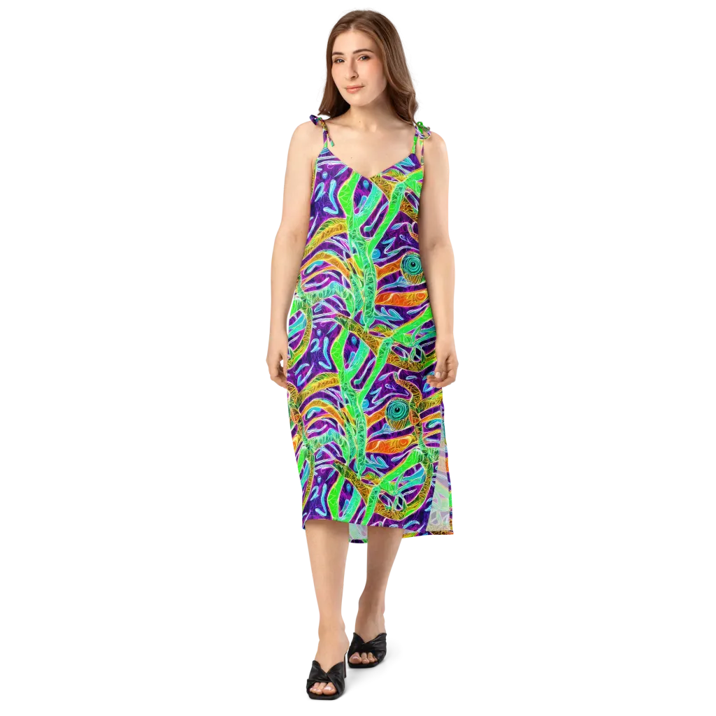 Chromatic Tropics on Slip Dress — Front
