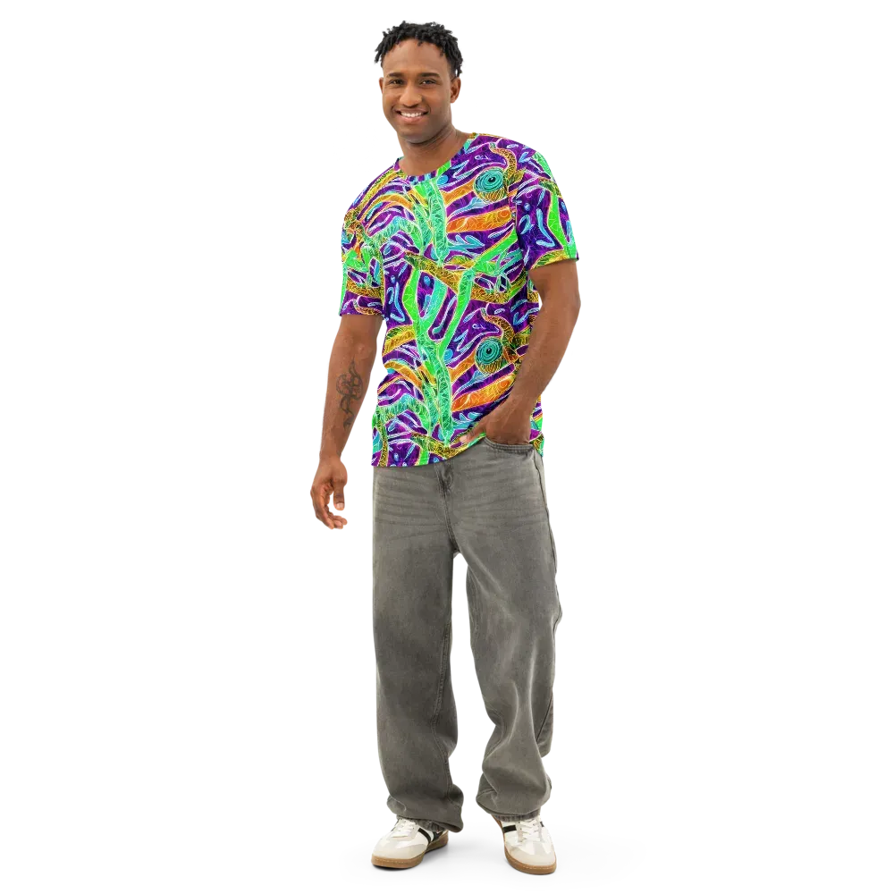 Chromatic Tropics on Men's Cotton Crew Neck T-Shirt — Front
