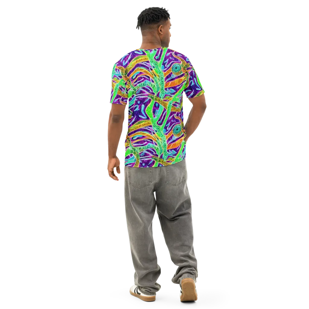 Chromatic Tropics on Men's Cotton Crew Neck T-Shirt — Back
