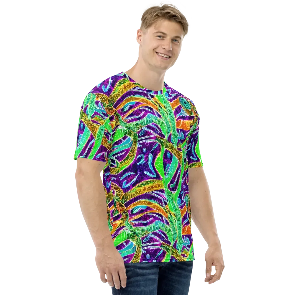 Chromatic Tropics on Men's Crew Neck T-Shirt — Right