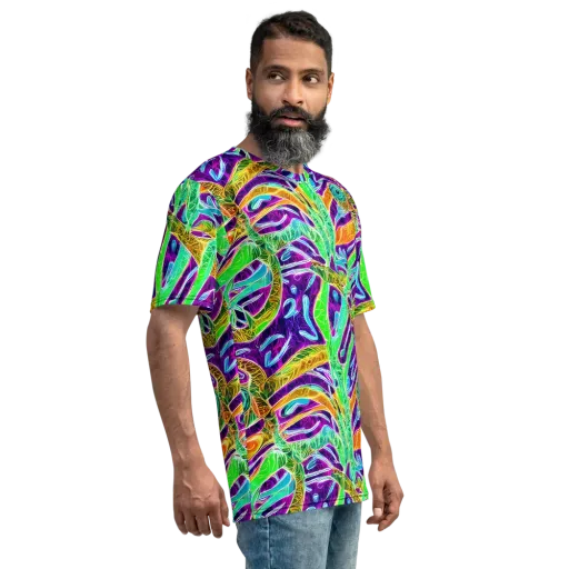 Chromatic Tropics on a Men's Crew Neck T-Shirt