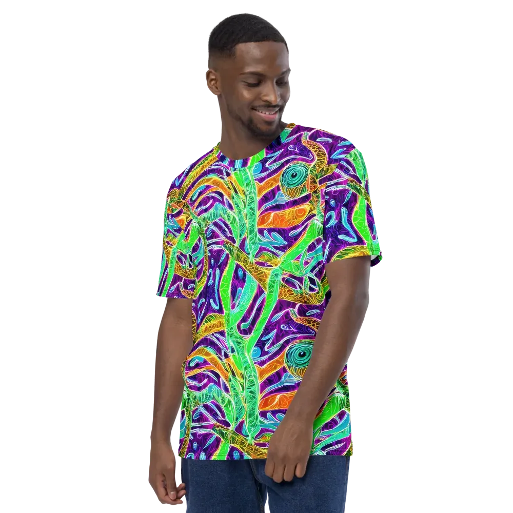 Chromatic Tropics on Men's Crew Neck T-Shirt — Left
