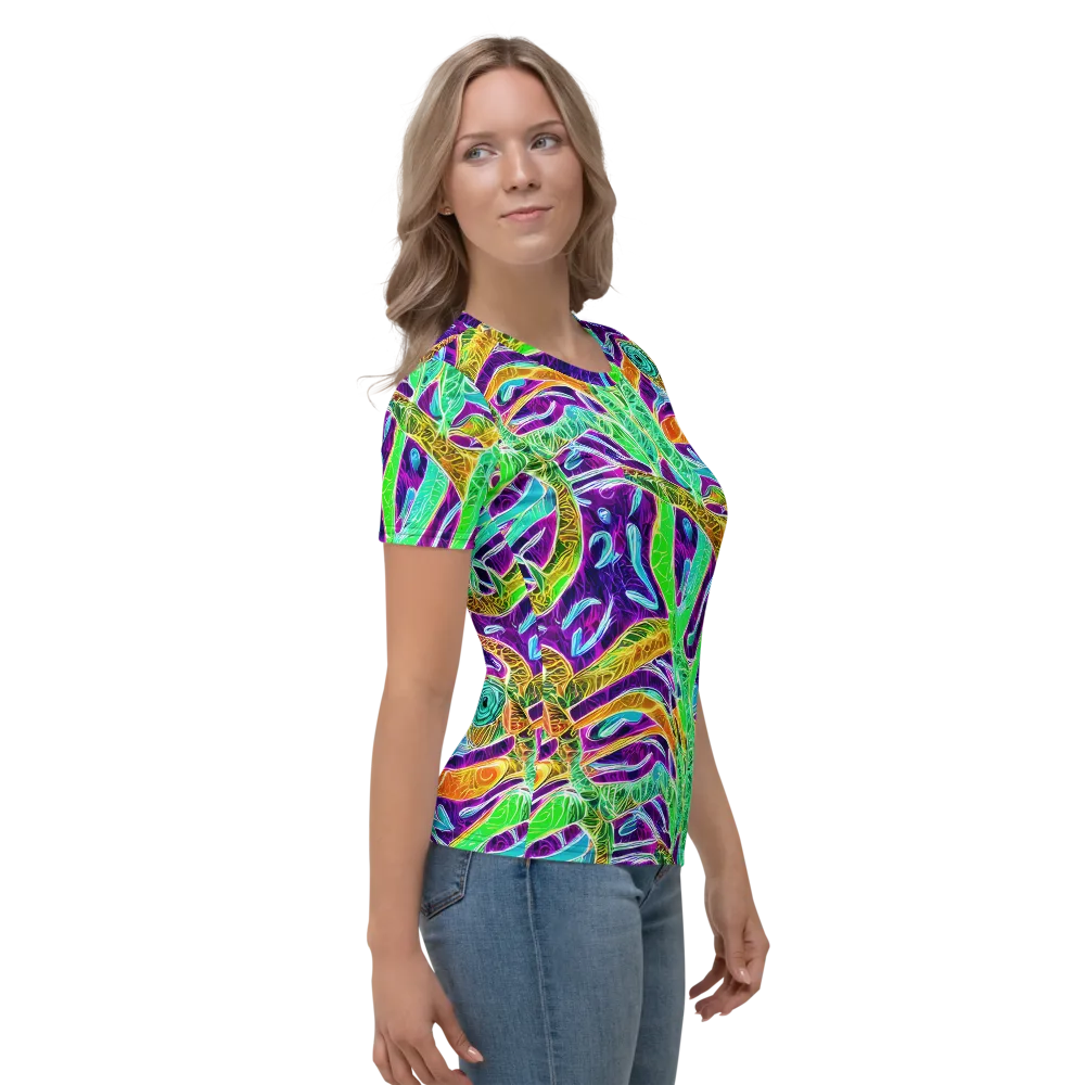 Chromatic Tropics on Women's Crew Neck T-Shirt — Right