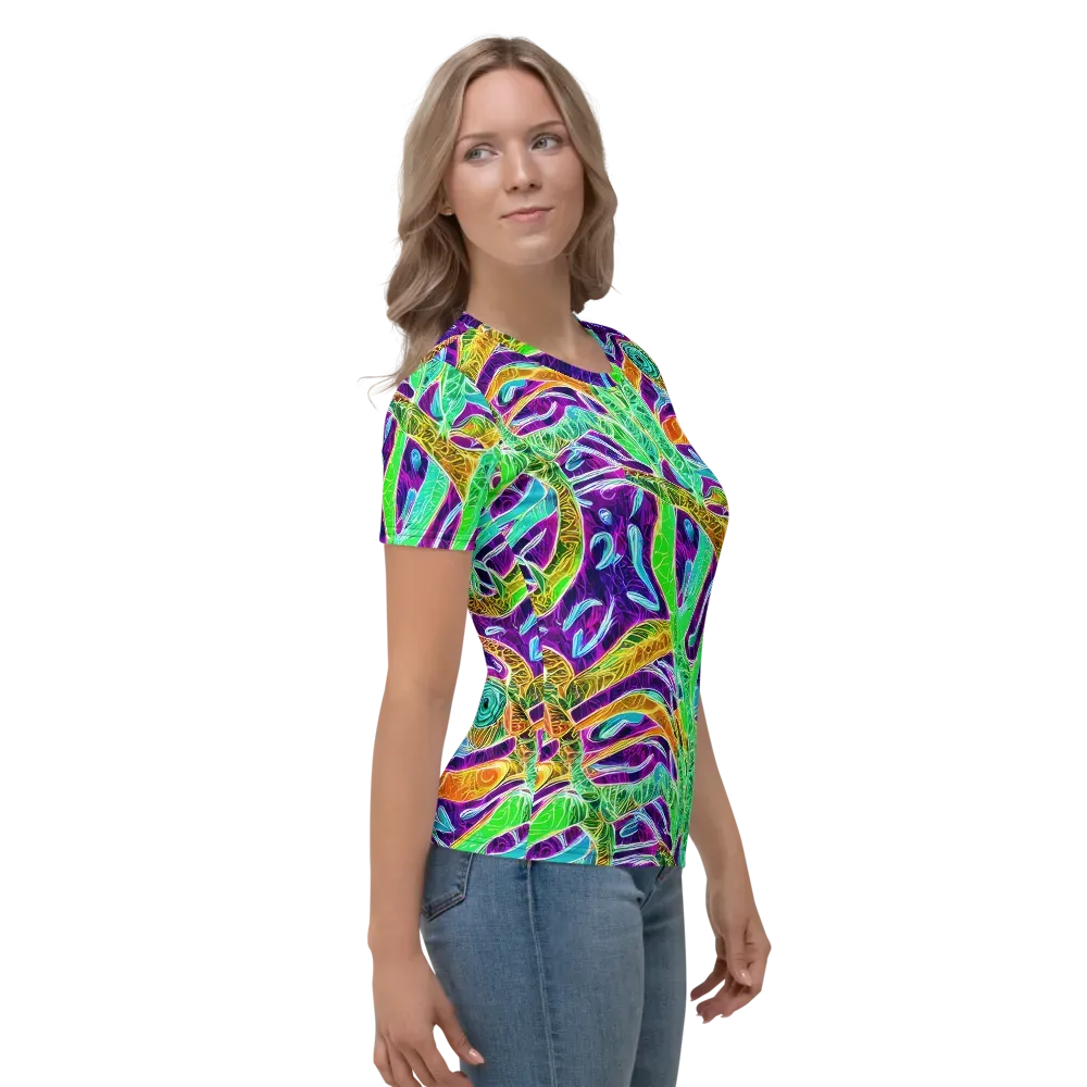 Chromatic Tropics on Women's Crew Neck T-Shirt — Right