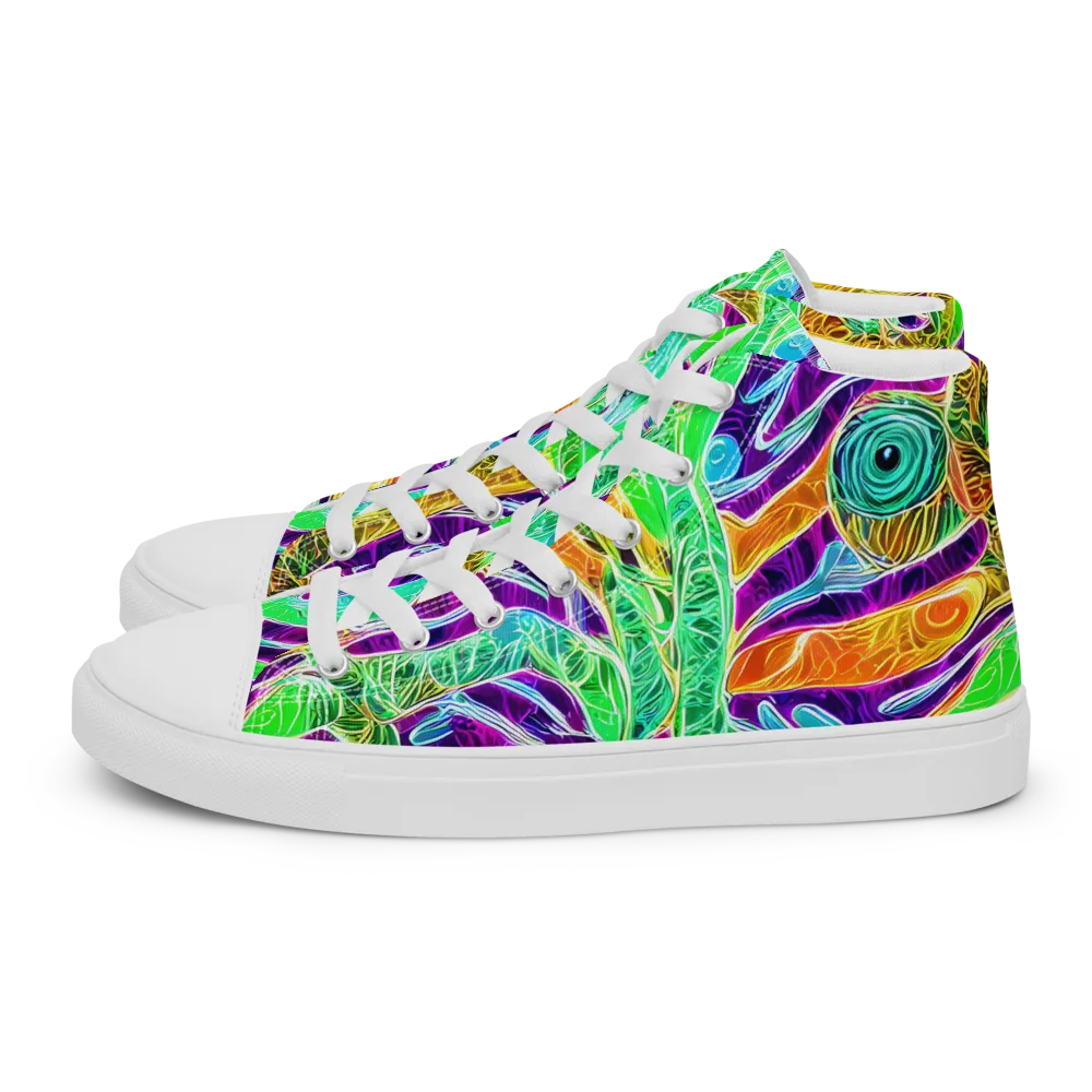 Chromatic Tropics on Women's High Top Canvas Shoes — Left