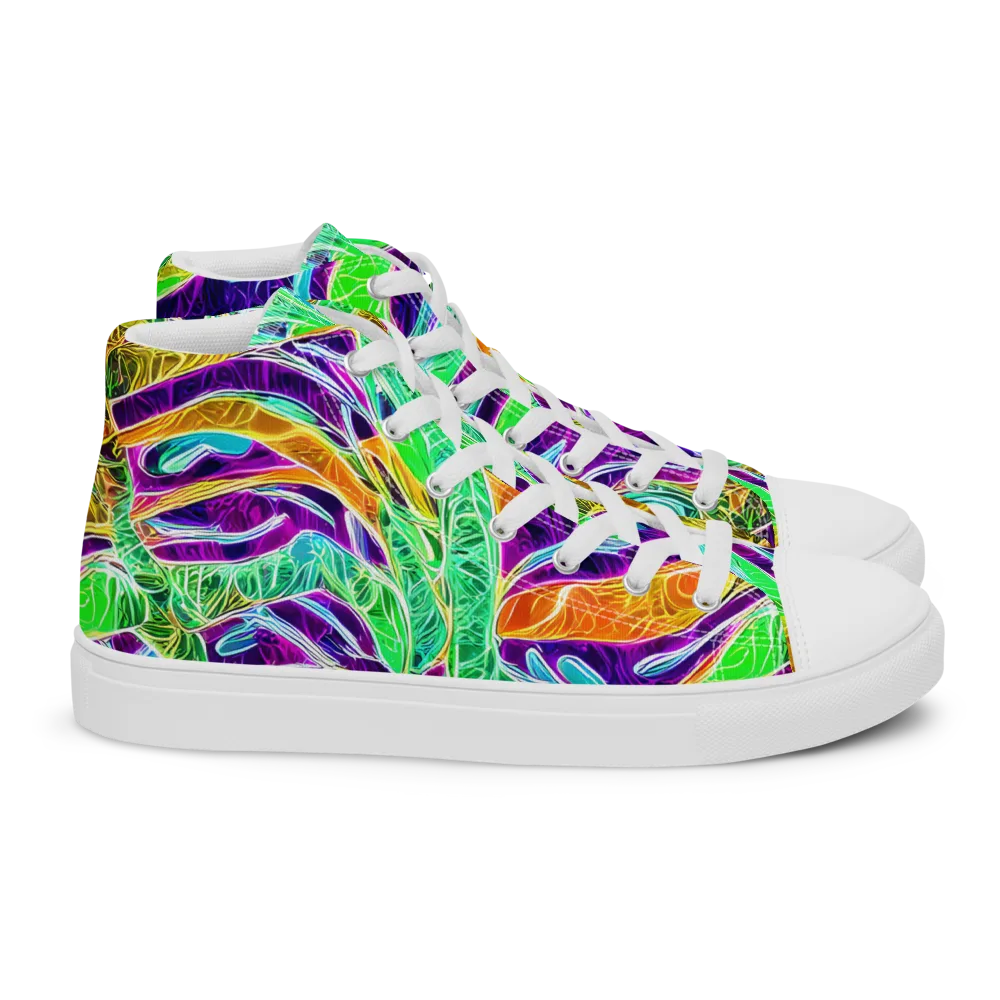 Chromatic Tropics on Women's High Top Canvas Shoes — Right