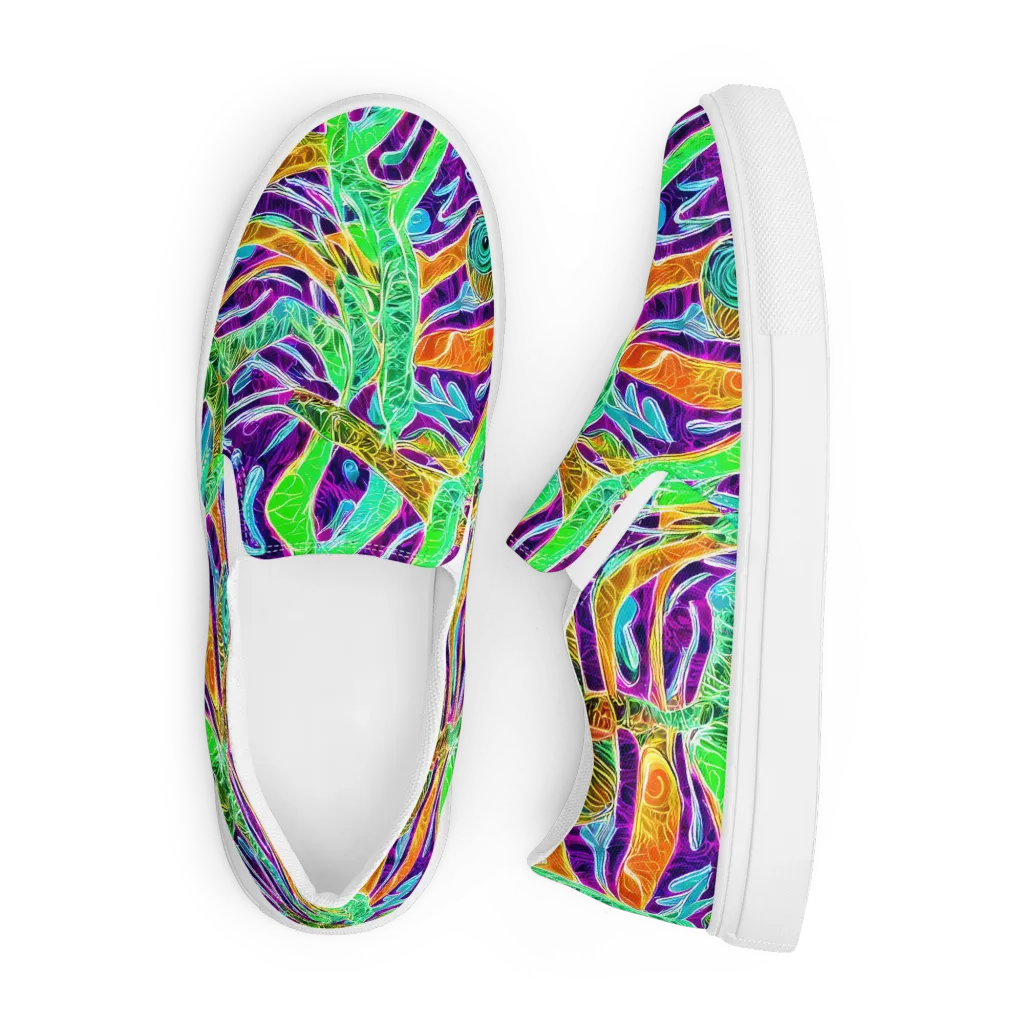 Chromatic Tropics on Men's Slip-On Canvas Shoes — Front