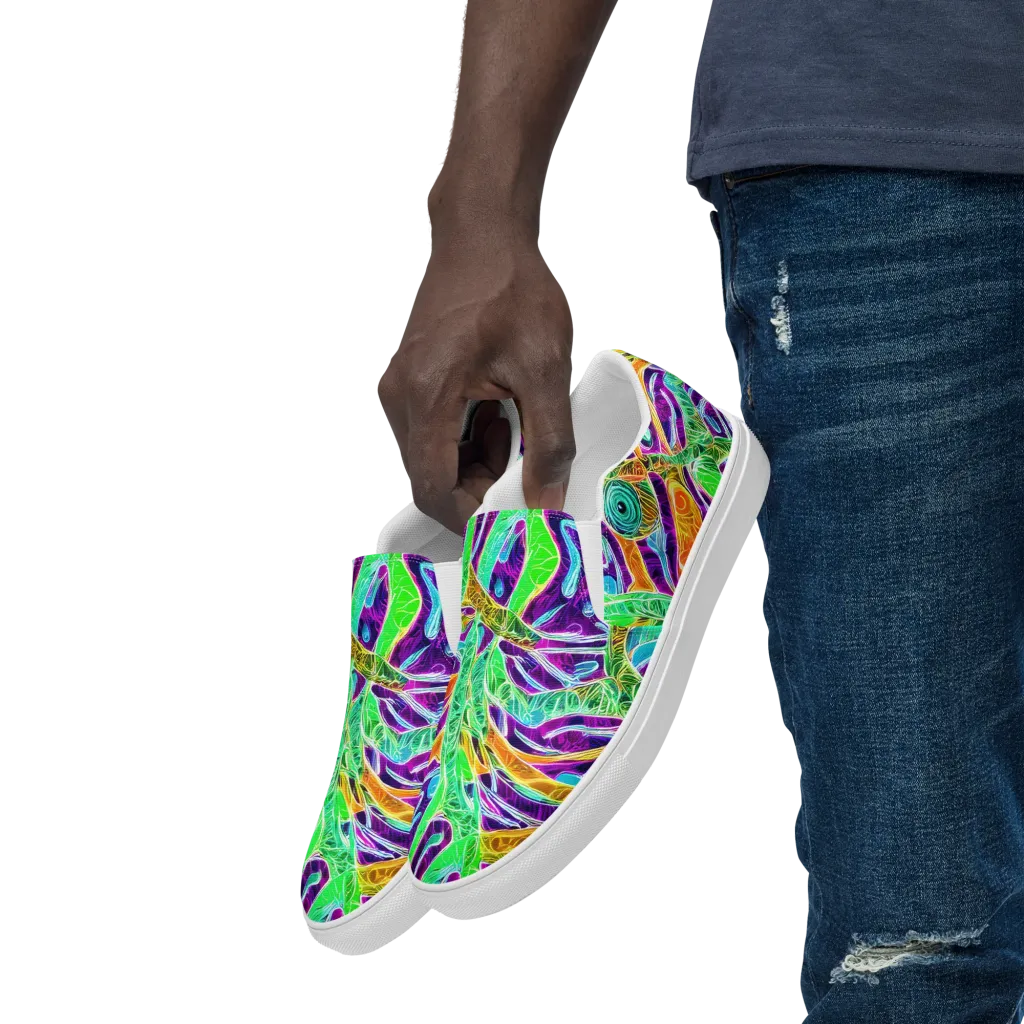 Chromatic Tropics on Men's Slip-On Canvas Shoes — Left Front