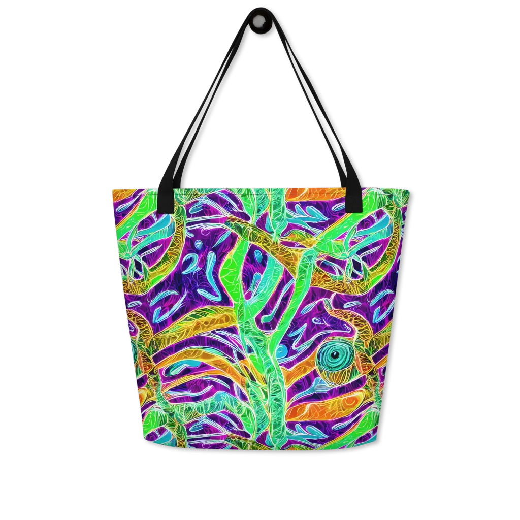 Chromatic Tropics on Large Tote Bag W/ Pocket — Front