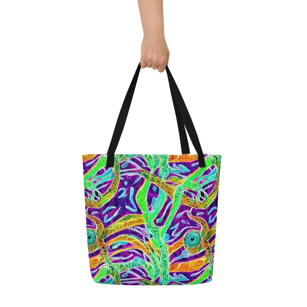 Chromatic Tropics on Large Tote Bag W/ Pocket — Front