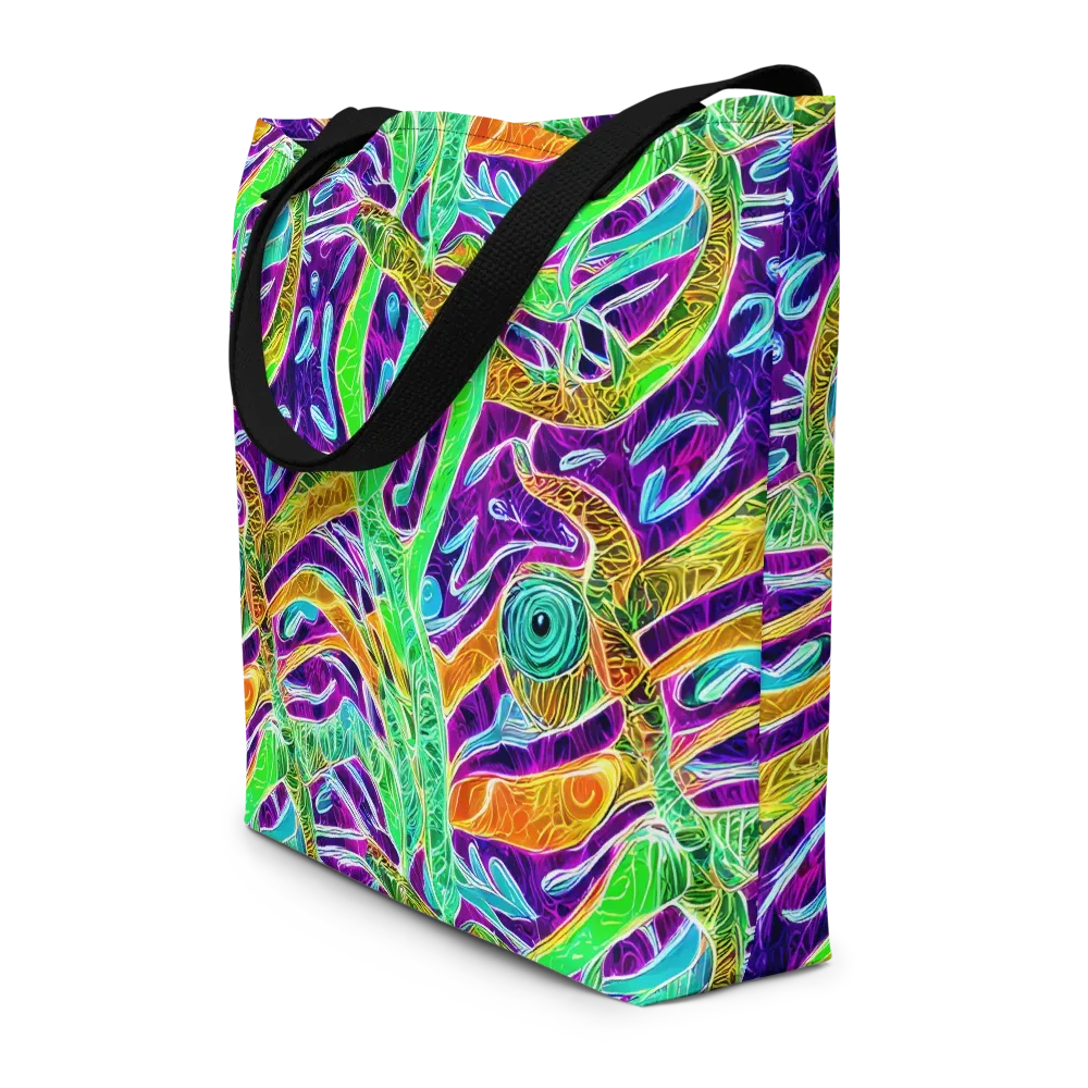 Chromatic Tropics on Large Tote Bag W/ Pocket — Front