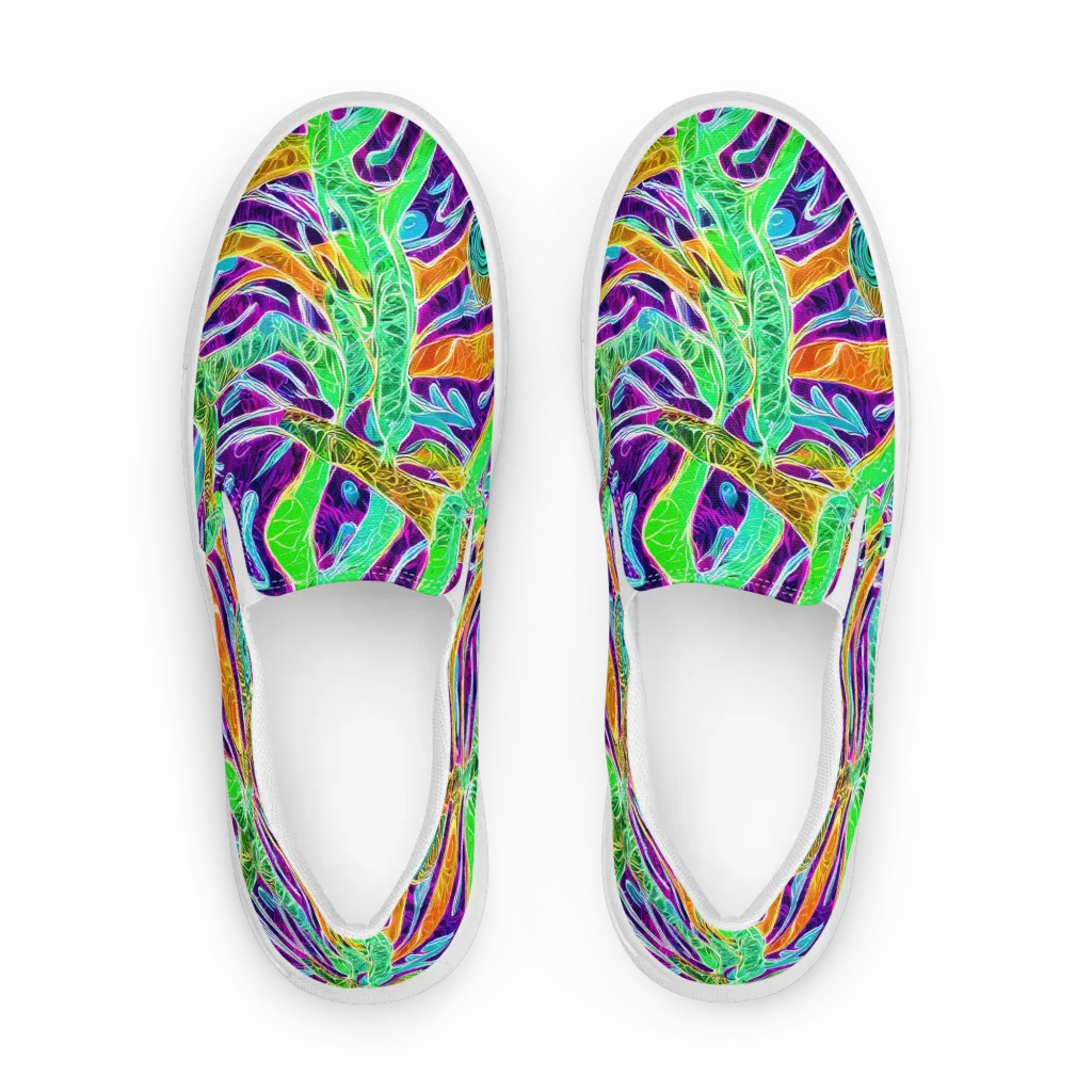 Chromatic Tropics on Women's Slip-On Canvas Shoes — Front