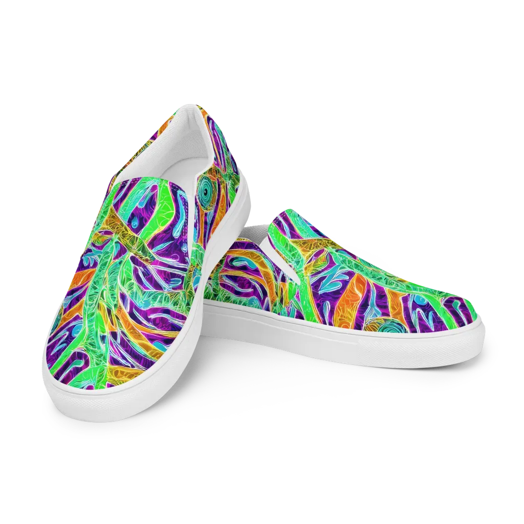 Chromatic Tropics on Women's Slip-On Canvas Shoes — Left Front