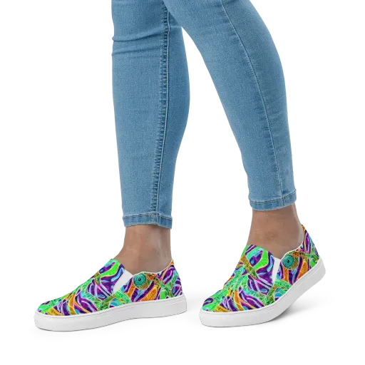 Chromatic Tropics on a Women's Slip-On Canvas Shoes