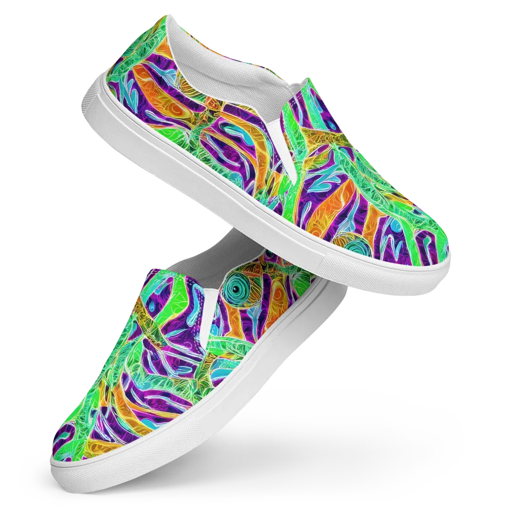 Chromatic Tropics on Women's Slip-On Canvas Shoes — Front