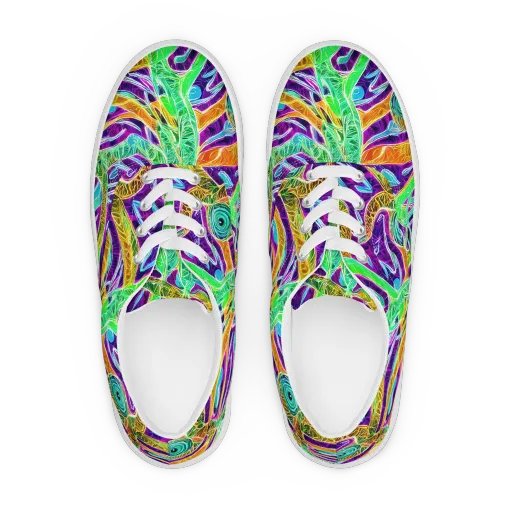 Chromatic Tropics on a Men's Lace-Up Canvas Shoes