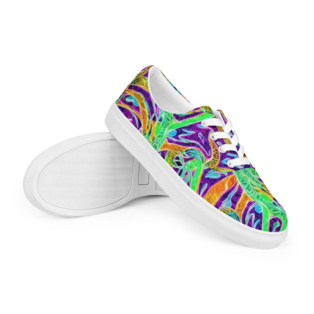 Chromatic Tropics on Men's Lace-Up Canvas Shoes — Right Front