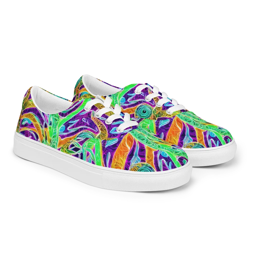 Chromatic Tropics on Men's Lace-Up Canvas Shoes — Right Front