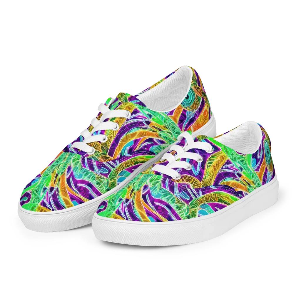 Chromatic Tropics on Men's Lace-Up Canvas Shoes — Left Front