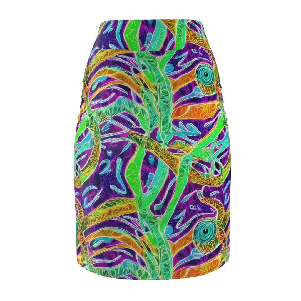 Chromatic Tropics on Pencil Skirt — Back