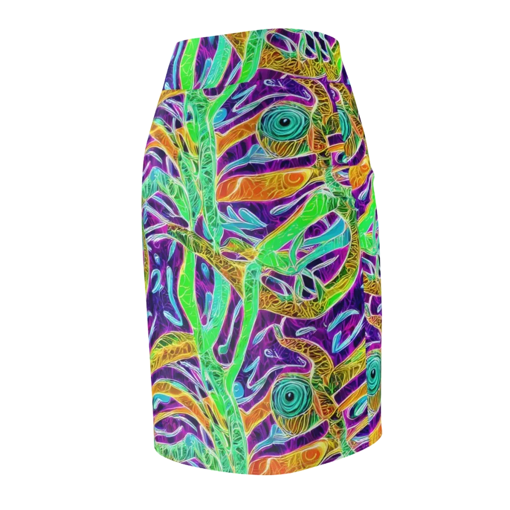 Chromatic Tropics on Pencil Skirt — Back Side