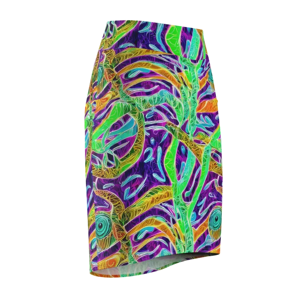 Chromatic Tropics on Pencil Skirt — Front Side