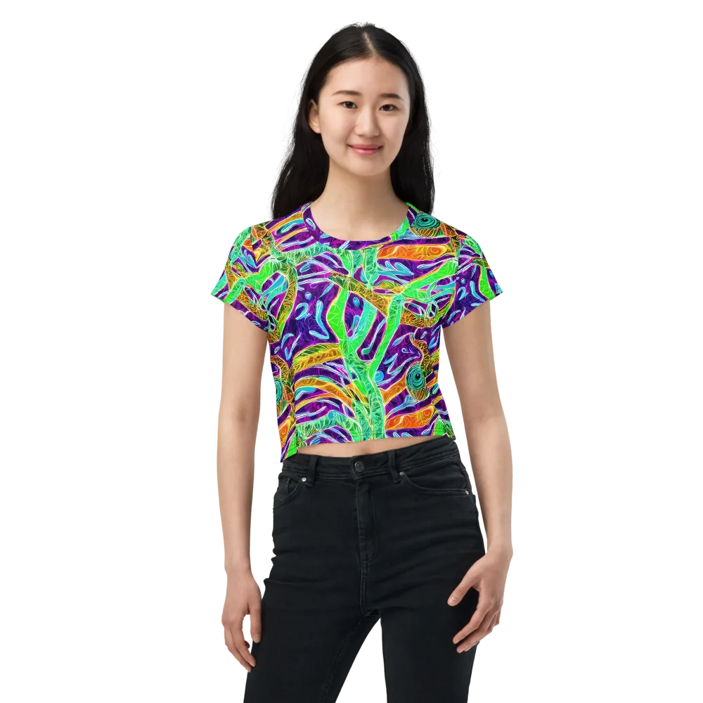 Chromatic Tropics on Crop Tee — Front