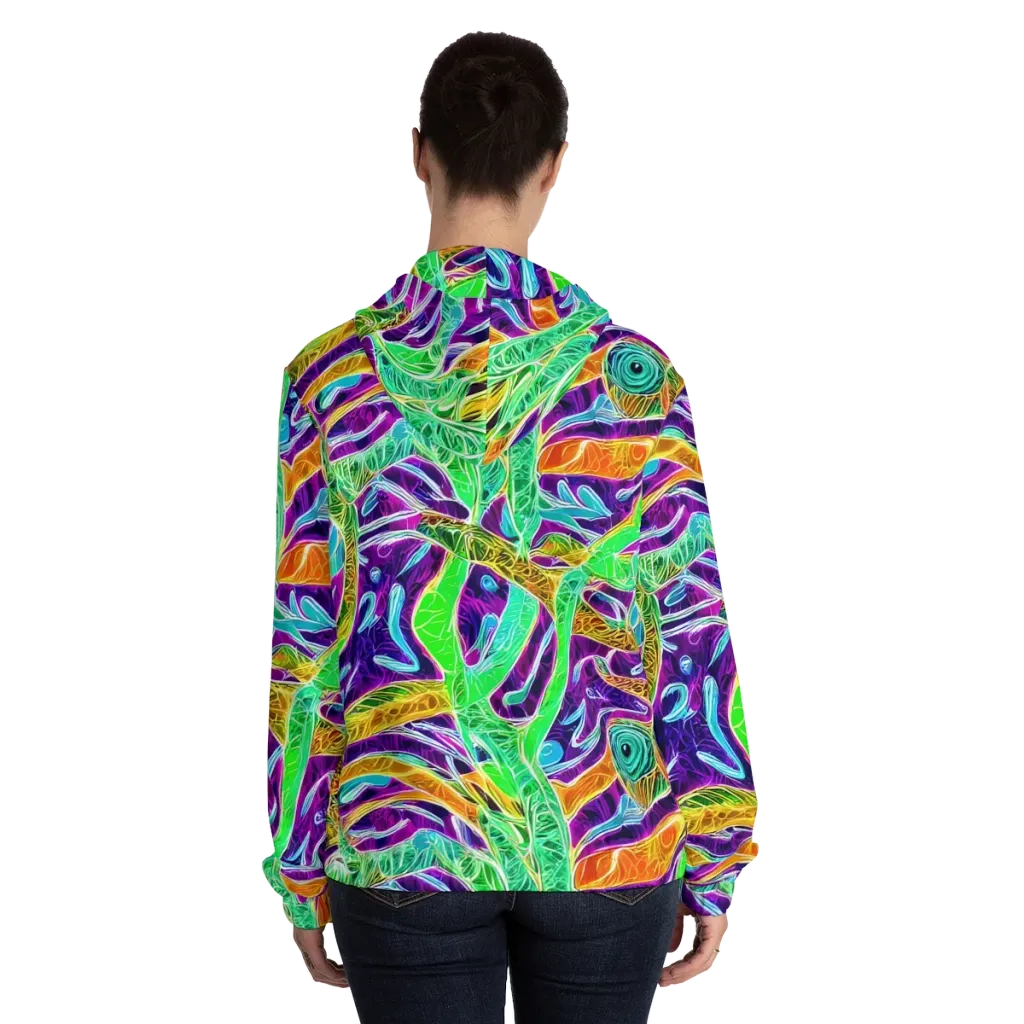 Chromatic Tropics on Women's Full-Zip Hoodie — Back On Person
