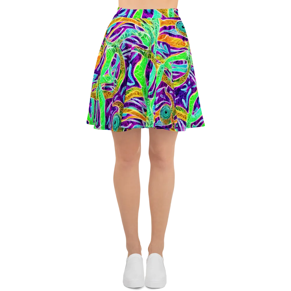 Chromatic Tropics on Skater Skirt — Front