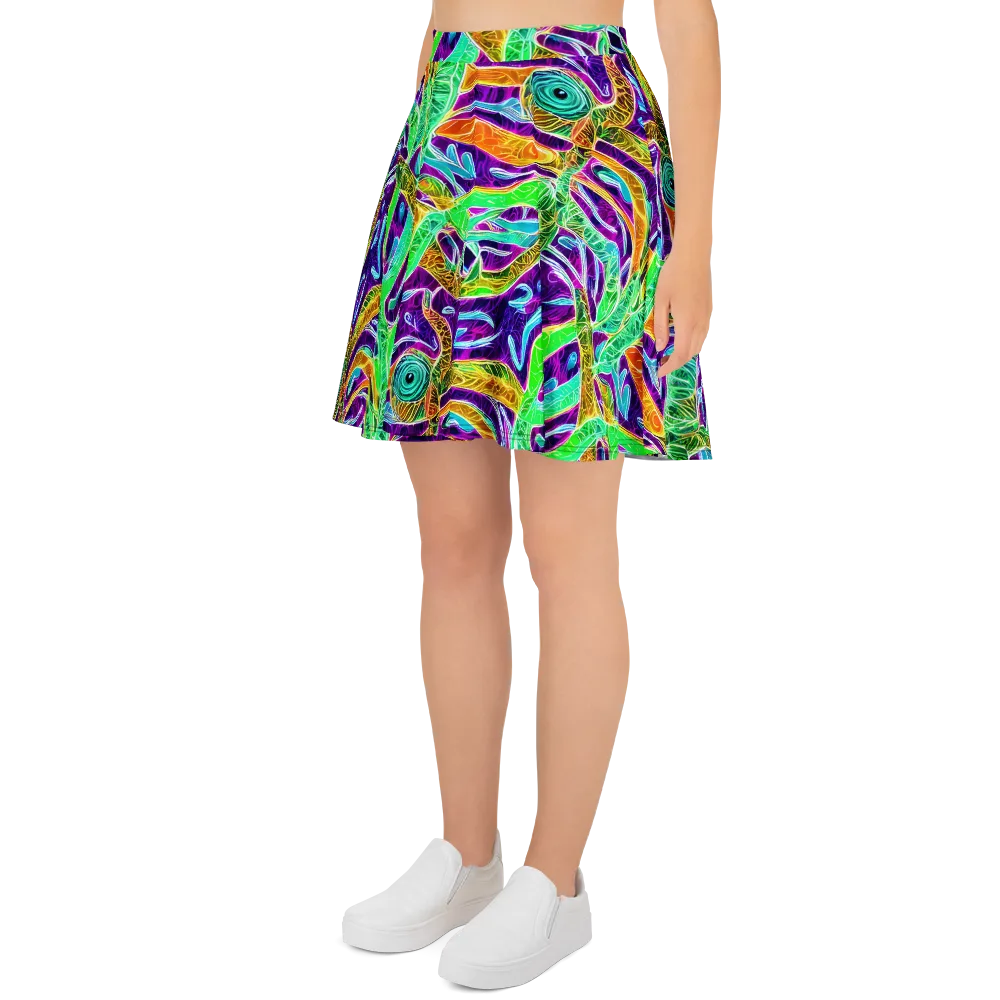 Chromatic Tropics on Skater Skirt — Left