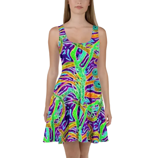Chromatic Tropics on a Skater Dress