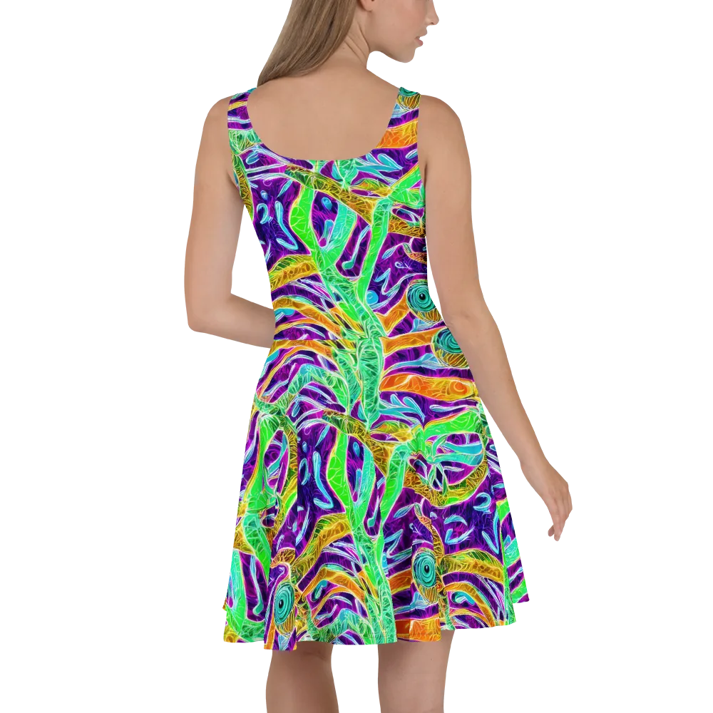Chromatic Tropics on Skater Dress — Back