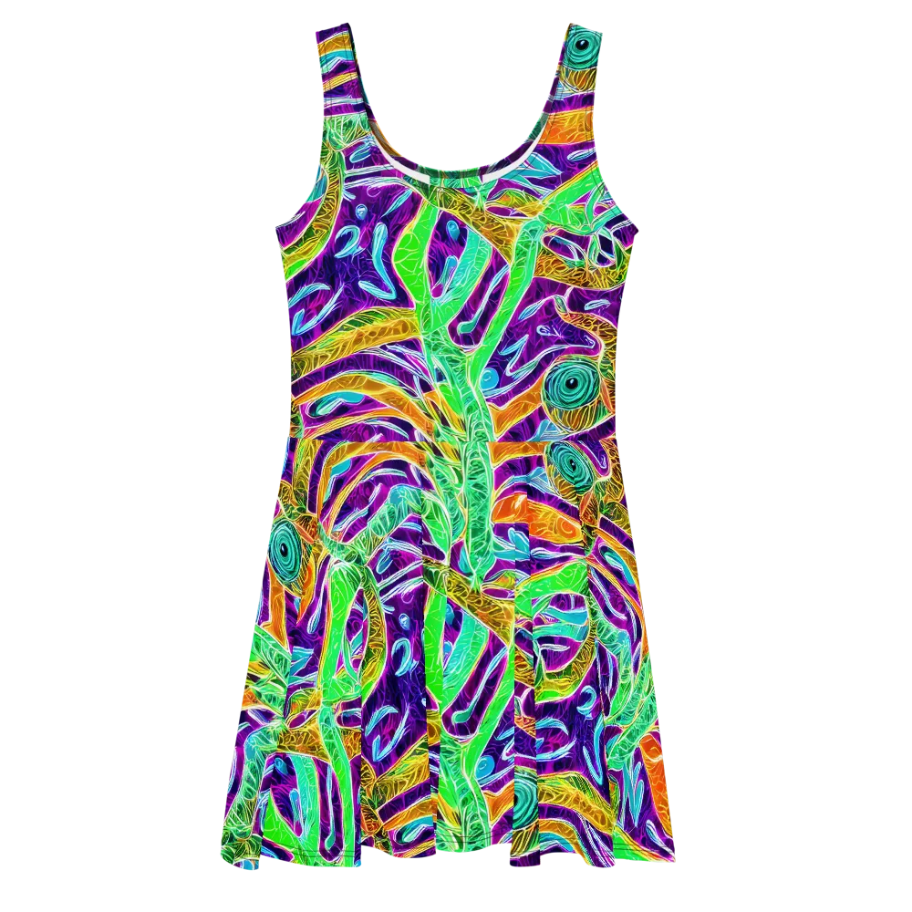Chromatic Tropics on Skater Dress — Front