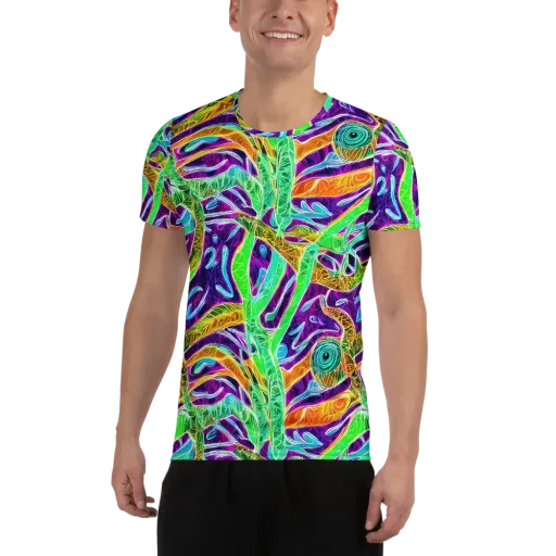 Chromatic Tropics on a Men's Athletic T-Shirt