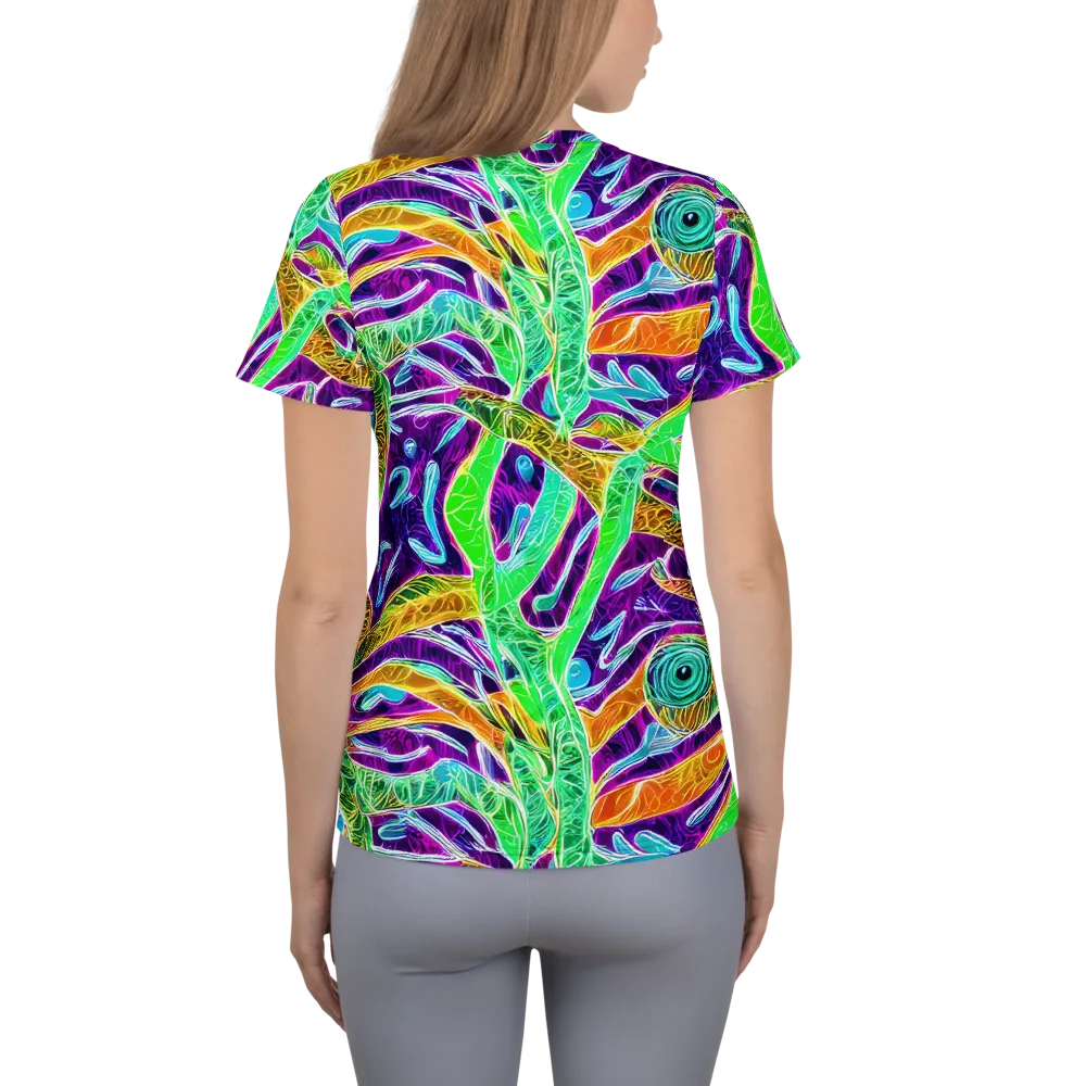 Chromatic Tropics on Women's Athletic T-Shirt — Back