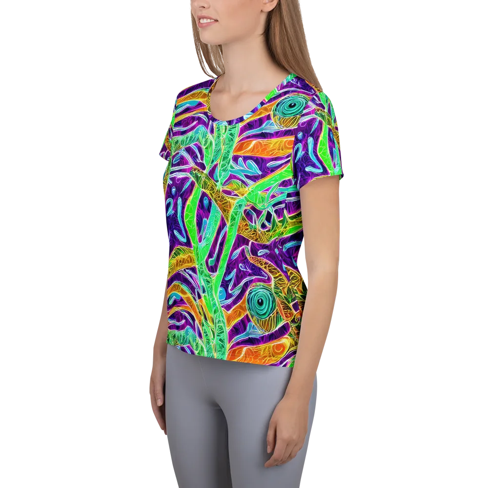 Chromatic Tropics on Women's Athletic T-Shirt — Left